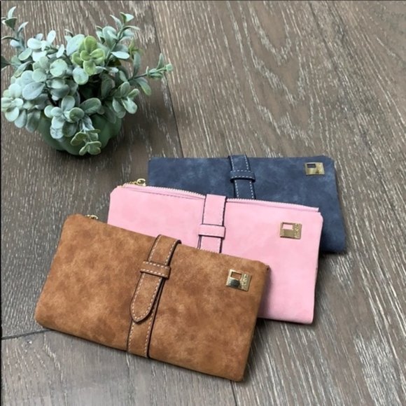 Handbags - 🎁FREE GIFT🎁Vegan Suède, Zipper Wallet